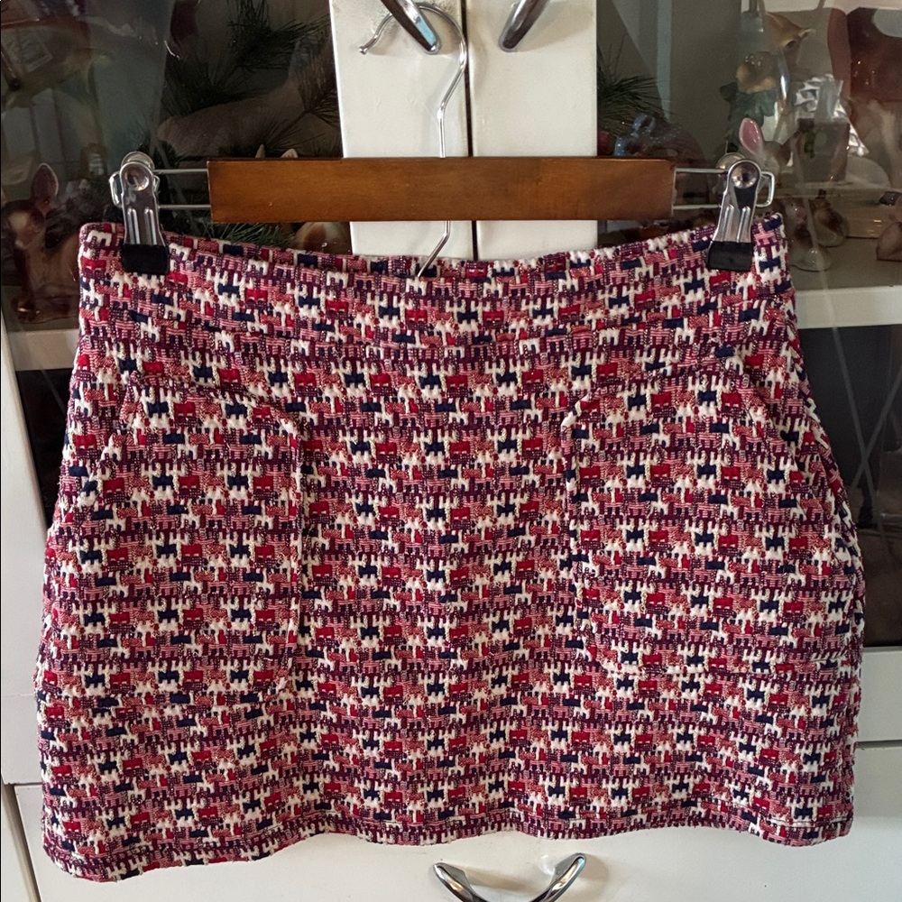 Zara sz M Stylish Multicolor Mini Pull On Skirt nwot gold metallic